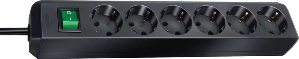 Brennenstuhl Priza / Prelungitor ECO-Line 6 fold black 1,5m + switch