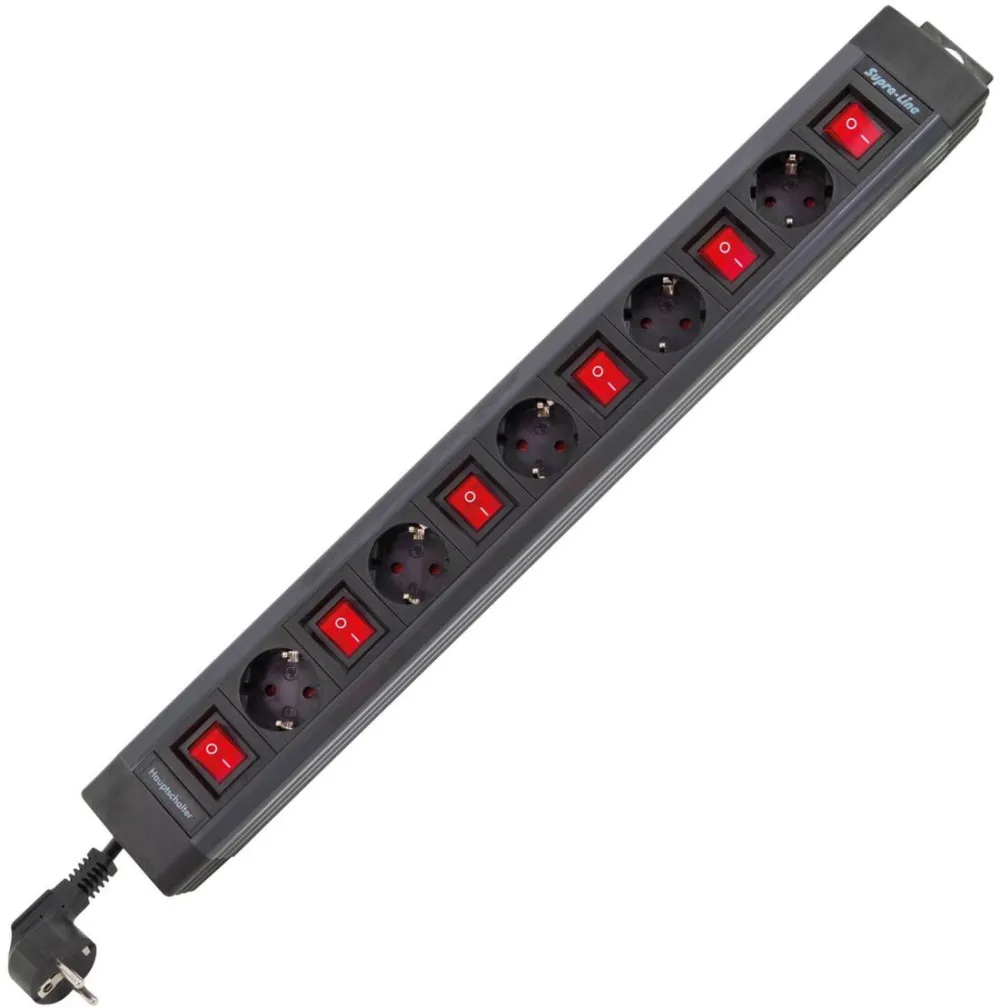 REV Priza / Prelungitor 5-fold Multiple Socket 3,7 m Single Switch anthracite