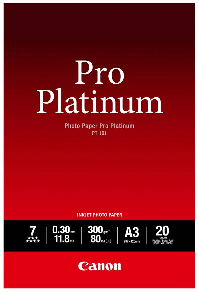 Hartie Foto Canon PT-101 A 3, 20 sheet Photo Paper Pro Platinum 300 g