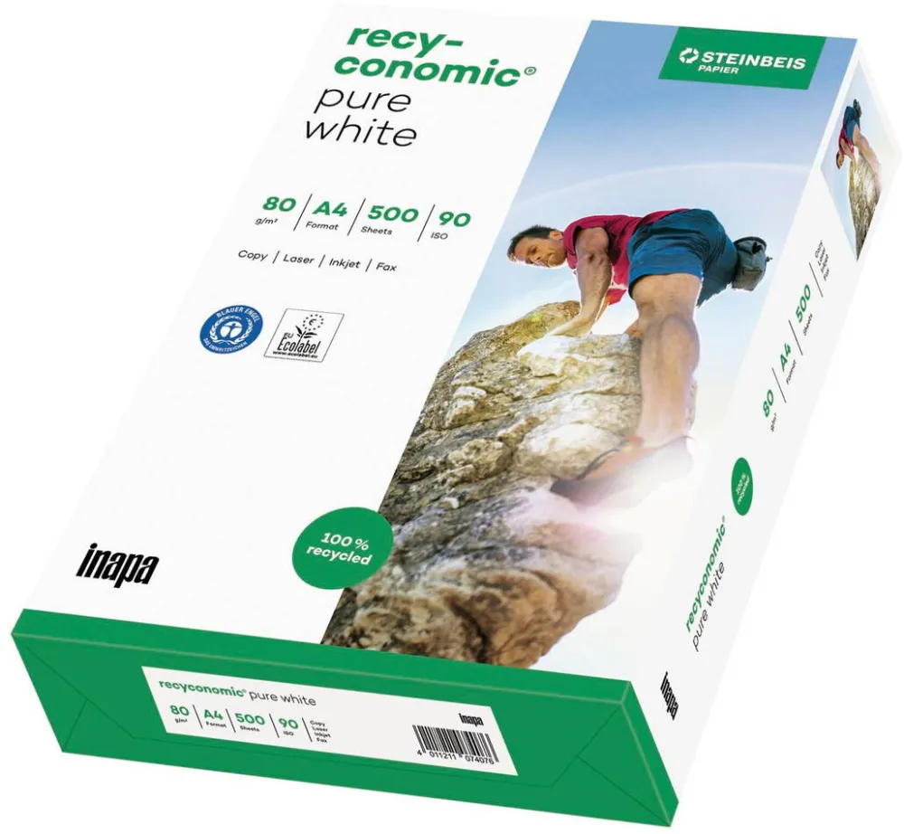 Hartie Foto PAPYRUS Recyconomic Pure White ISO 90 A 4 500 Sheets 80 g