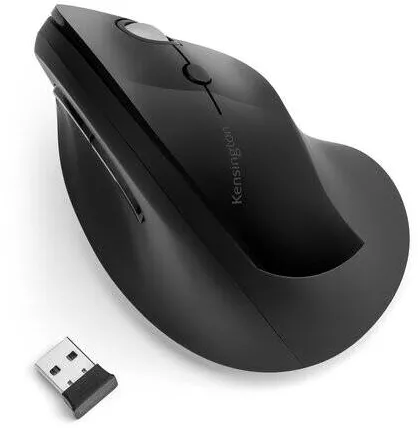 Mouse Kensington Pro Fit Ergo Vertical,  1600 dpi, Wireless, USB, Negru