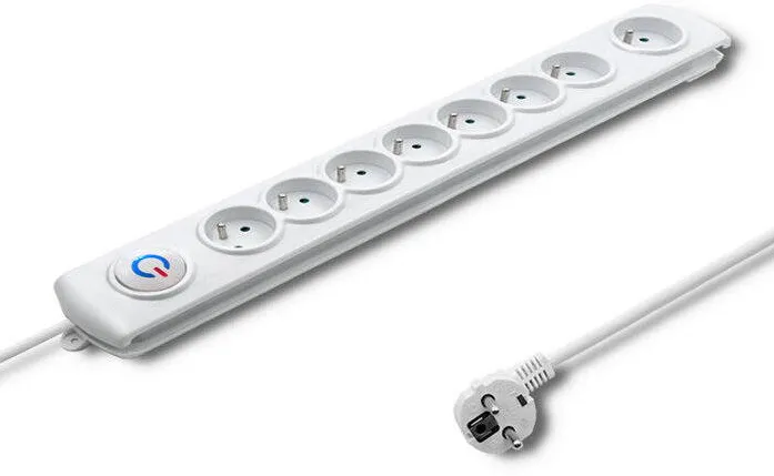 QOLTEC Prelungitor 8 prize 1.5m White