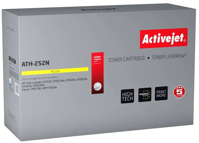 Toner imprimanta ACTIVEJET Compatibil ATH-252N pentru imprimanta HP; HP 504A CE252A, inlocuire Canon CRG-723Y; Suprem; 7000 pagini; galben