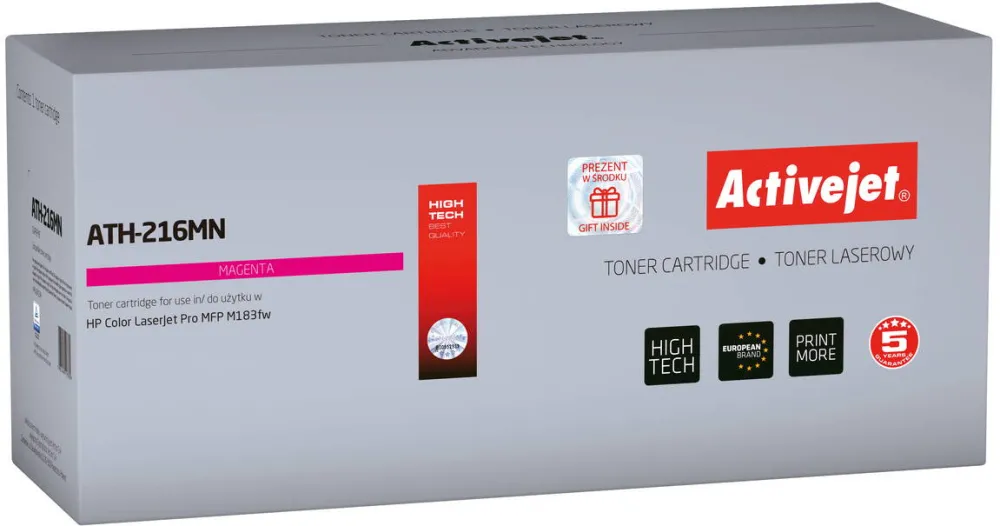 Toner imprimanta ACTIVEJET Compatibil ATH-216MN pentru imprimante HP, Inlocuire HP 216A W2413A; Suprem; 850 pagini; Mov, cu cip