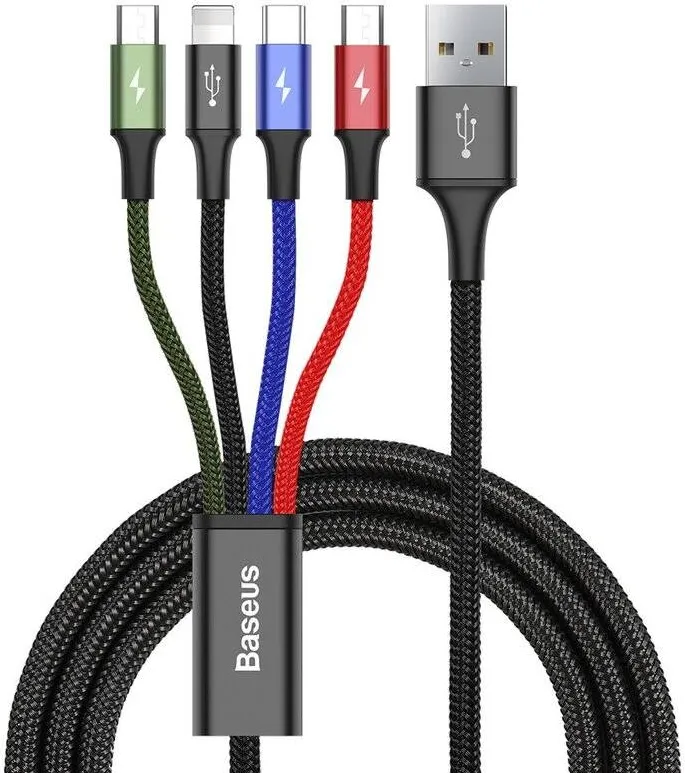 Baseus 4 in 1 (2xMicro USB, Lightning si Type C) 3.5A Fast Charge,1.2m (CA1T4-C01)