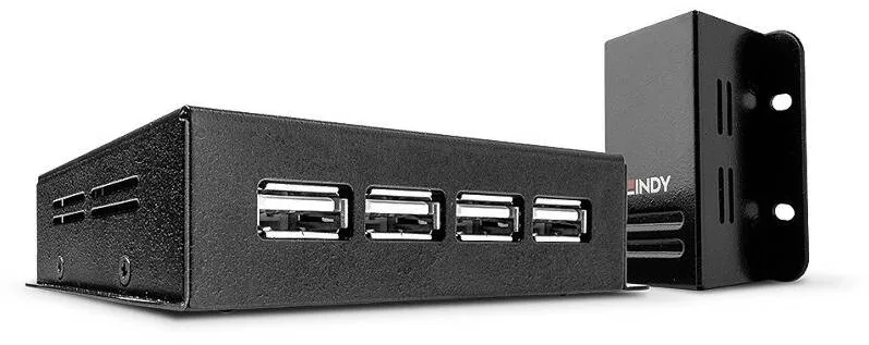 Adaptor Lindy USB 2.0 tip A Male - RJ-45 Female - 4x USB 2.0 tip A Female, Extender USB 2.0, 4 porturi, pana la 50 m