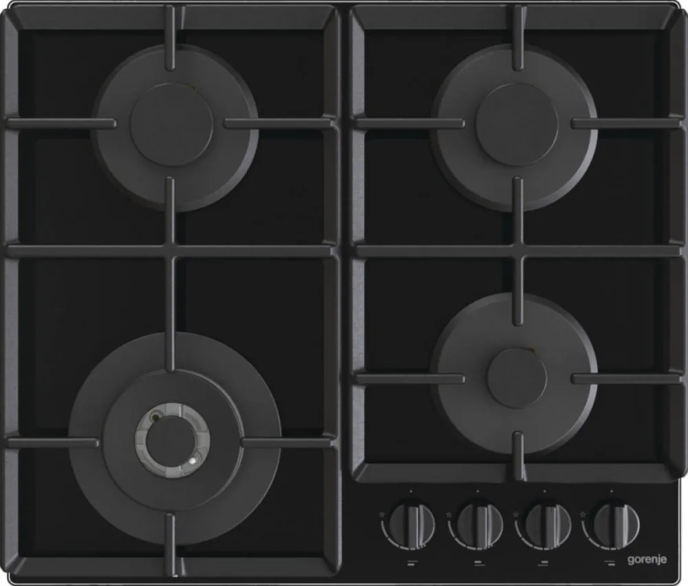 Plita GORENJE Incorporabila, pe gaz, GTW641EB, 8.15 kW, 4 zone de gatit, Negru