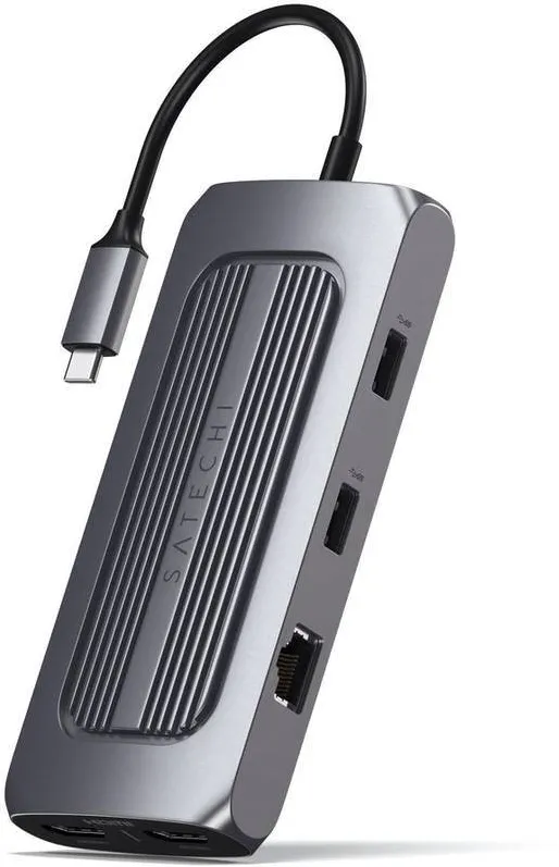Docking Station Satechi ST-UCMXAM, USB-C Multiport MX adaptor 2x HDMI 4K, USB-C PD 100W, Space Grey