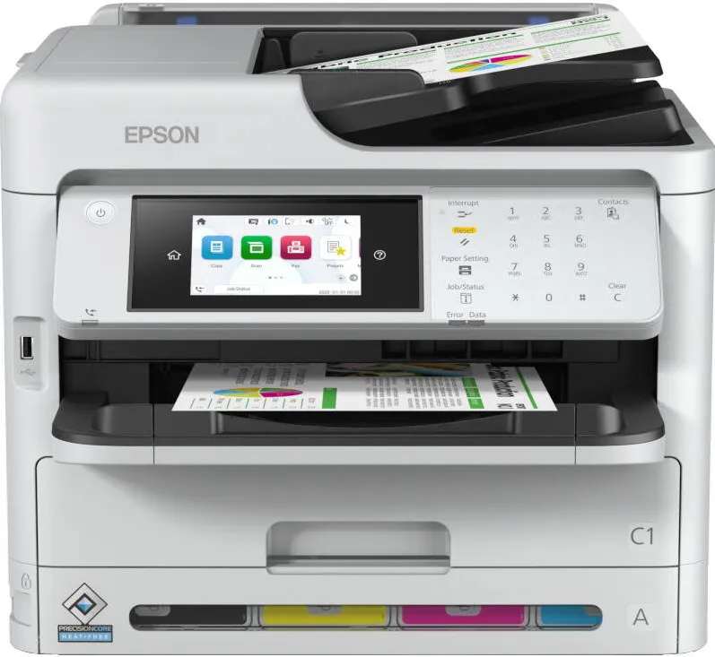 Imprimanta multifunctionala Epson WorkForce Pro WF-C5890DWF, InkJet, Color, Format A4, Duplex, Retea, Wi-Fi, Fax