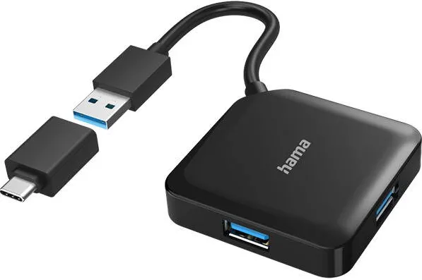 Hub USB HAMA USB 3.2 4 port Black