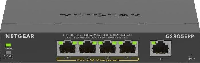Switch Netgear GS305EPP unmamaged 5GE (4xPoE+)
