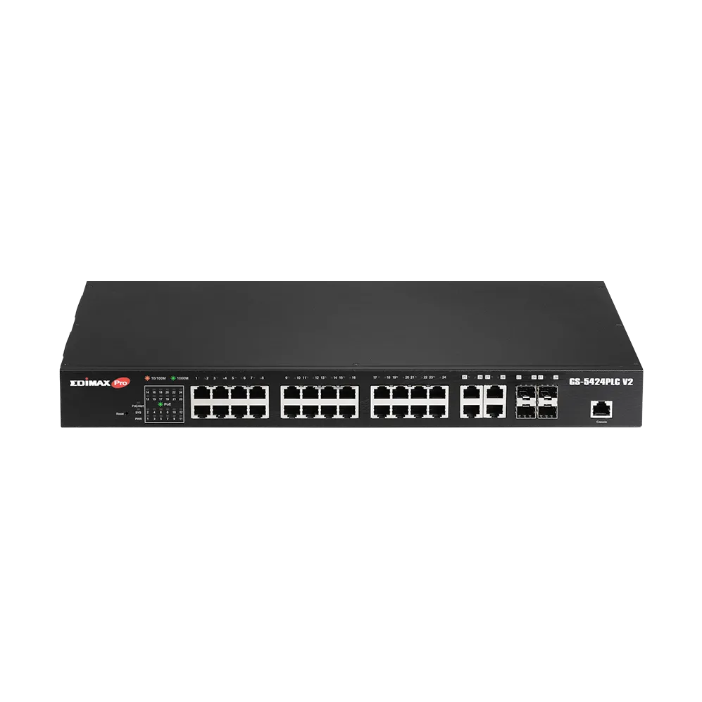 Switch Edimax GS-5424PLC network Gigabit Ethernet (10/100/1000) Power over Ethernet (PoE) 1U Black