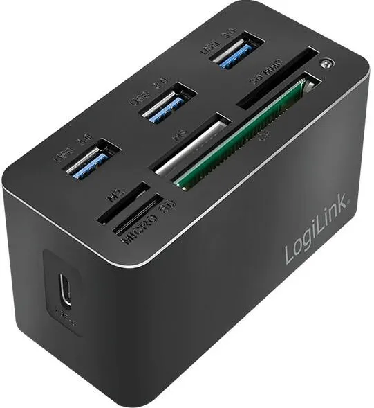 Card Reader Logilink USB3.2 Gen 1, 8-port, mini,Negru