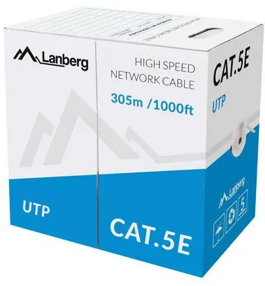 LANBERG Cablu LAN UTP 100Mb/s 305m wire cca black