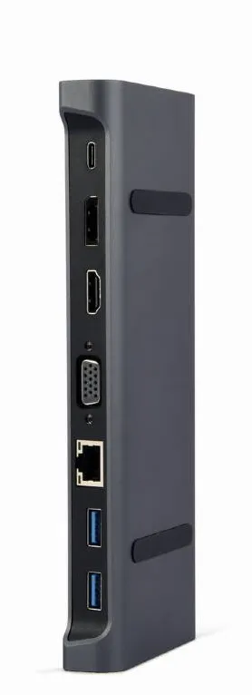 Docking Station Gembird USB-C 9in1, HDMI, USB-C PD, VGA, DP, USBx3, Audio, LAN