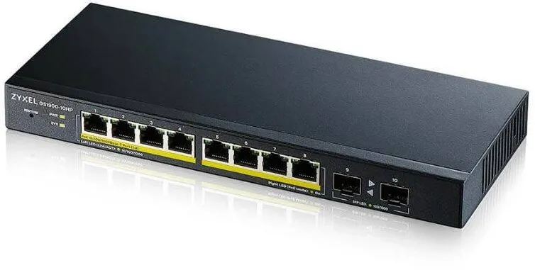 Switch ZyXEL GS1900-10HP v2 8port L2 PoE 2xSFP 70W 802.3at