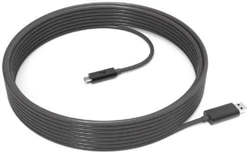 Cablu LOGITECH Rally Strong 939-001799, USB - USB-C, 10m, Black