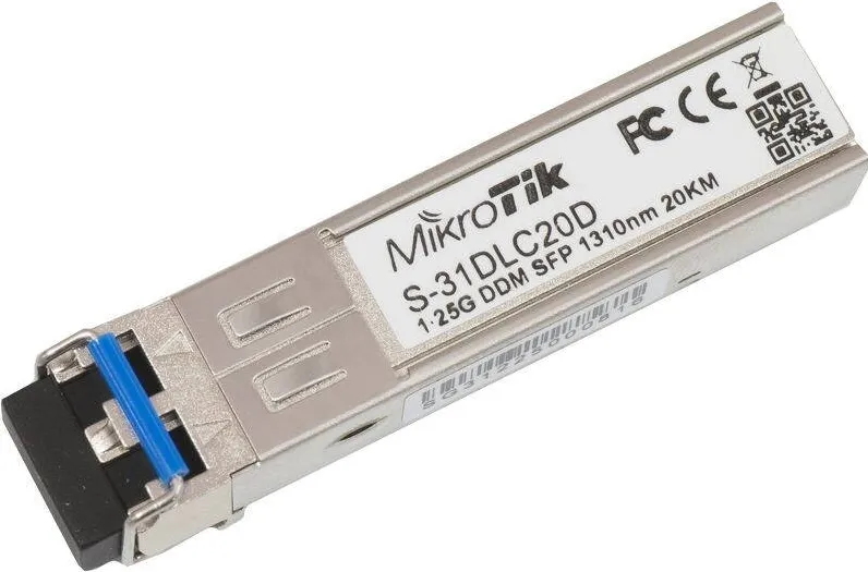 Accesoriu Retea MIKROTIK 1.25G SFP transceiver, S-31DLC20D; with a 1310nm Dual LC connector, for up to 20 kilometer Single Mode fiber connections, with DDM