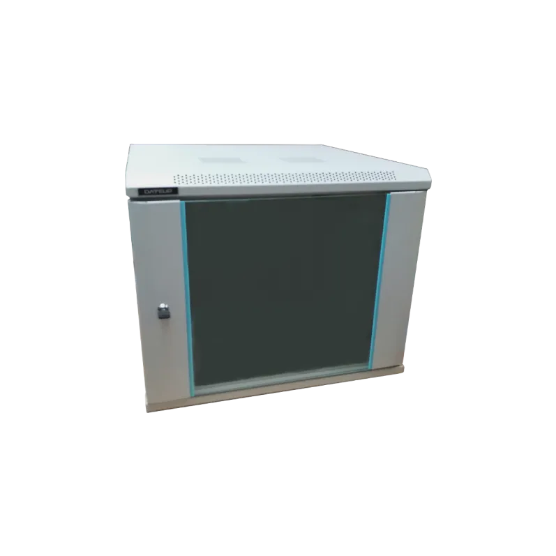 Rack Dateup 6U 600x600, montare pe perete, usa din sticla, panouri laterale detasabile si securizate, dezasamblat, culoare gri RAL 7035, DATEUP