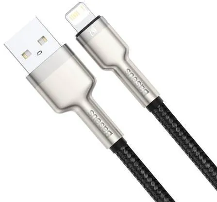 Baseus CABLU alimentare si date Cafule Metal, Fast Charging Data Cable pt. smartphone, USB la Lightning Iphone 2.4A, braided, 1m, negru