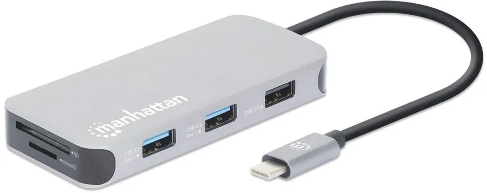 Docking Station MANHATTAN USB-C 8-in-1 HDMI RJ45 3xUSB-A