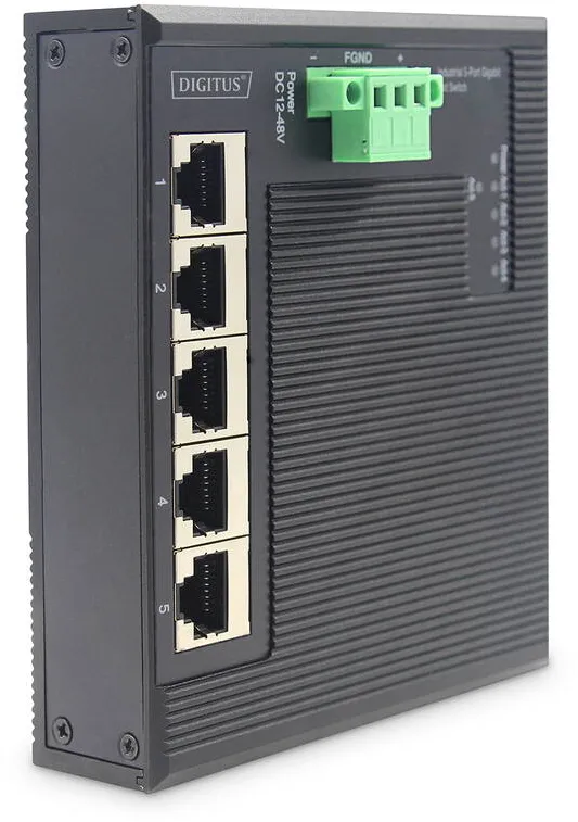Switch Assmann Ind. 5-Port  Gigabit Flat    Unmanaged Negru