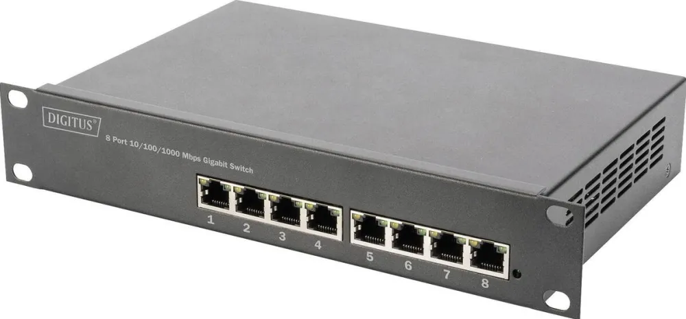 Switch Assmann 8-Port  Gigabit 80W  PoE Managed   Negru
