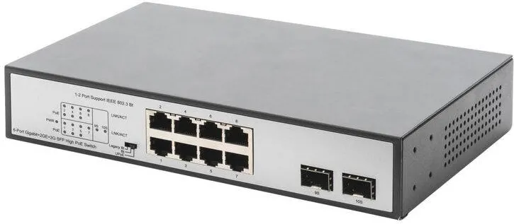 Switch Assmann 8-Port  Gigabit 180W PoE Unmanaged Negru