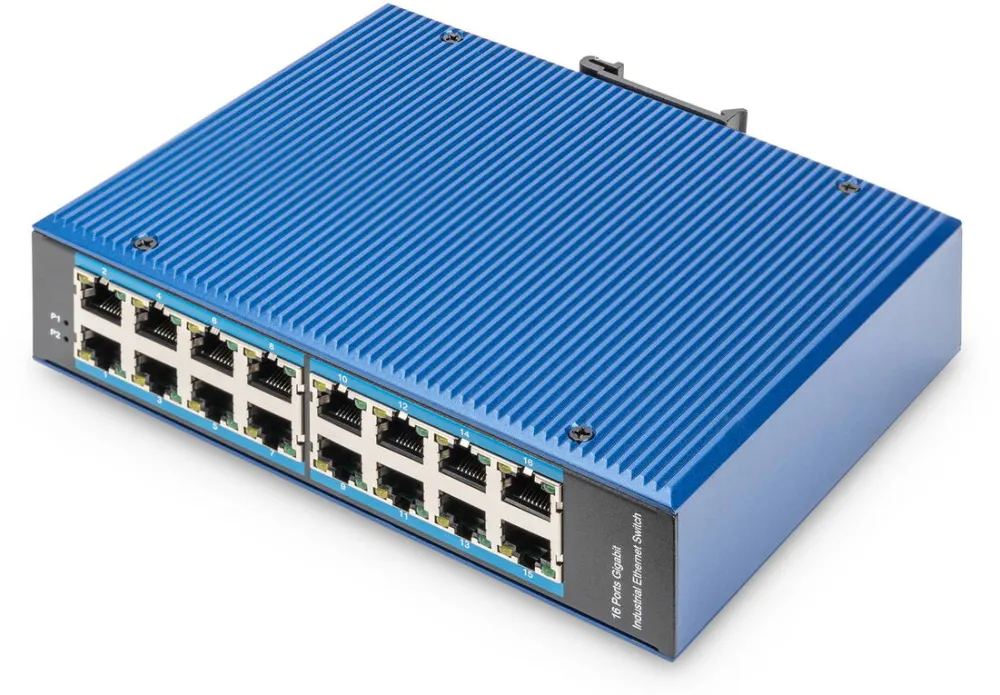 Switch Assmann Ind. 16-Port Gigabit Unmanaged blau