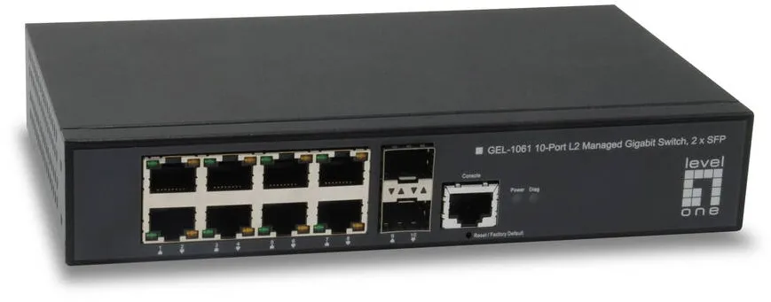 Switch Level One 8x GE GEL-1061 2xGSFP 19"