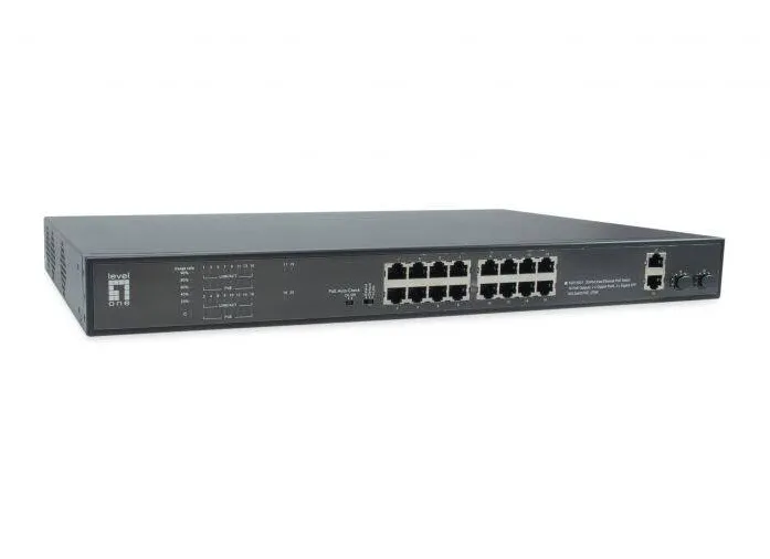 Level One 16x FE FGP-2031 2xGE 2xGSFP 19" 270W 16xPoE+