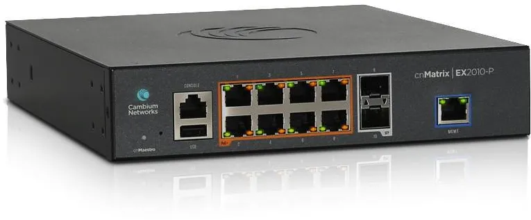 Switch Cambium Networks cnMatrix EX2010-P   8*RJ45 2*SFP  100W PoE