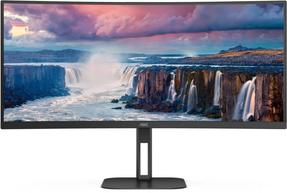 Monitor AOC CU34V5C/BK Curbat 34 inch UWQHD VA 1 ms 100 Hz USB-C FreeSync