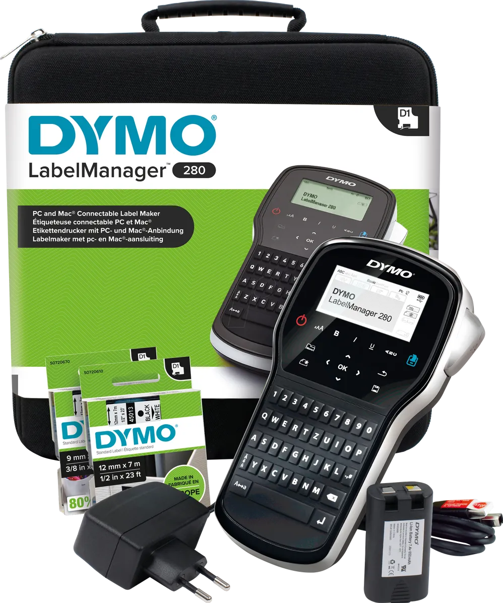 Imprimanta termica Dymo LabelManager 280 im praktischen Koffer(SoftCase)Qwertz