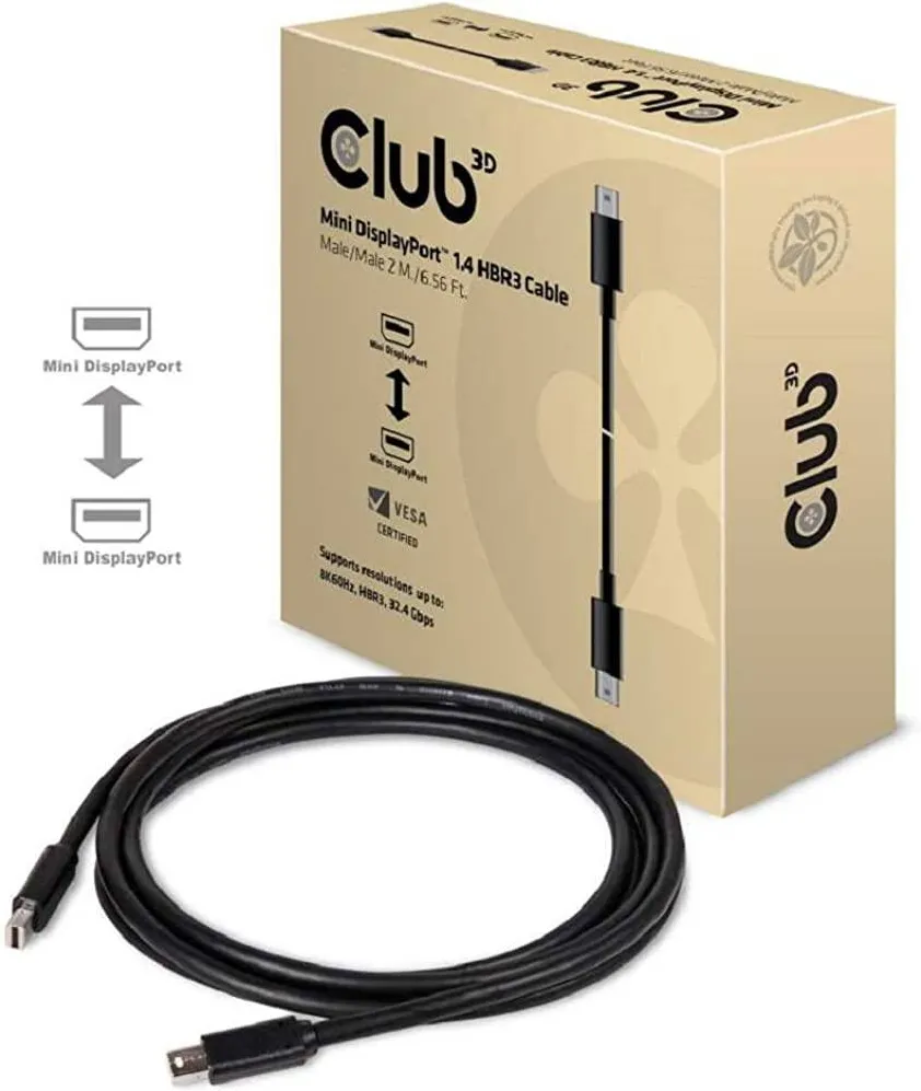 CLUB 3D Cablu Mini-DP-    1.4 HBR3 32,4Gb/s   2m 8K60Hz St/St