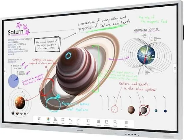 Ecran Interactiv Samsung Flip Pro WM85B LH85WMBWLGCXEN, 85 inch UHD VA, 20 puncte de atingere, Tizen OS 6.5