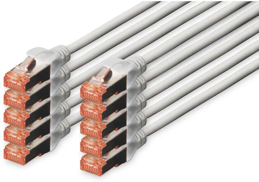 Cablu Retea Assmann CAT 6 S/FTP, 10 Buc, 5m, Gri