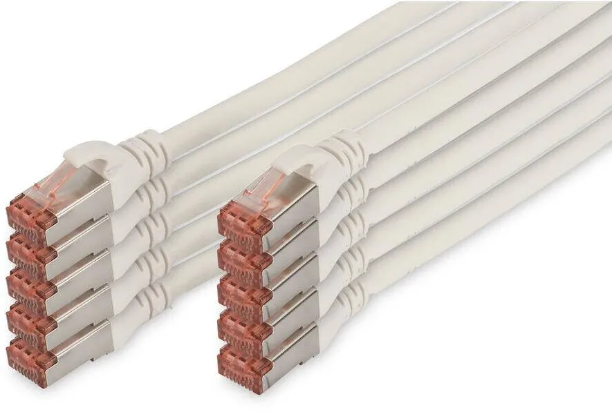 Cablu Retea Assmann CAT 6 S/FTP, 10 Buc, 5m, Alb