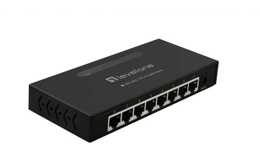 Switch Level One 8x GE GEU-0822                  Metall