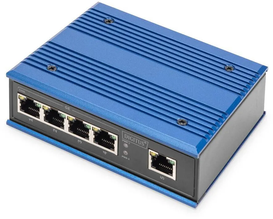 Switch Assmann Ind. 5-Port  Gigabit         Unmanaged Albastru