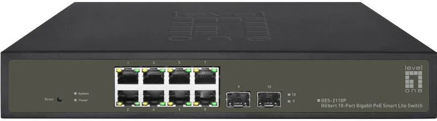 Switch Level One 8x GE GES-2110P     2xGSFP 19" 130W  8xPoE+
