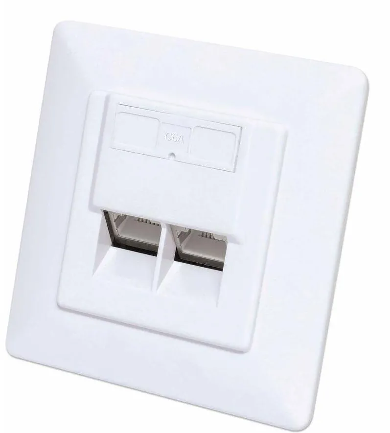 Accesoriu Retea Intellinet 2-Port Cat6 10G RJ45-Unterputzdose STP Alb