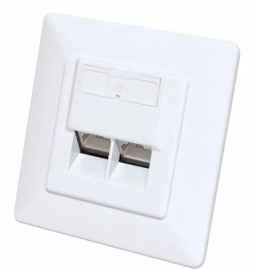 Accesoriu Retea Intellinet 2-Port Cat6a 10G RJ45-Unterputzdose STP Alb