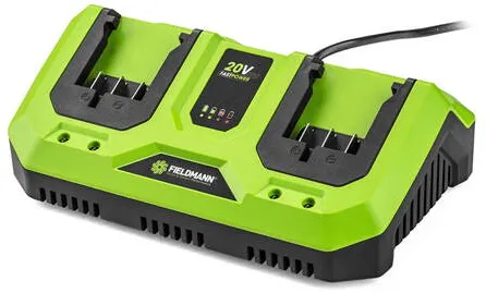 Fieldmann Incarcator rapid universal pentru seria FAST POWER 20V Posibilitate de incarcare a 2 baterii in acelasi timp