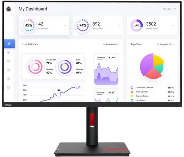 Monitor Lenovo ThinkVision T32p-30 31.5 inch UHD IPS 4 ms 60 Hz USB-C