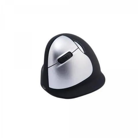Mouse R-Go Tools HE Ergonomic links Bluetooth Negru/Argintiu
