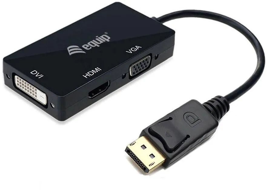 Adaptor EQUIP Equip Displayport->HDMI/VGA/DVI St/Bu        Black