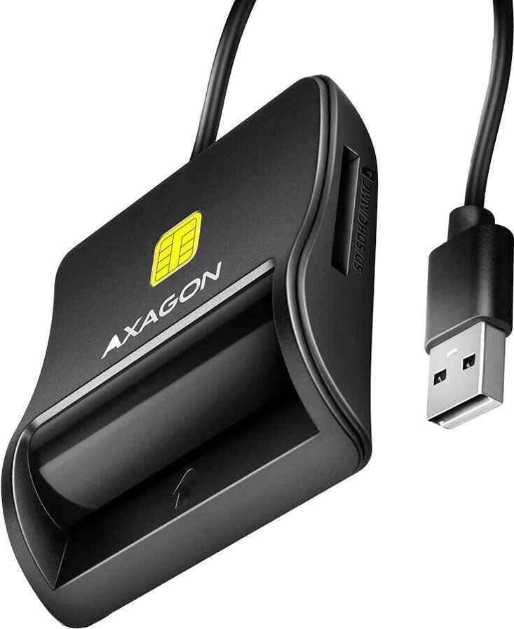 Card Reader AXAGON CRE-SM3SD USB-A Smart Card & SD/microSD/SIM Card FlatReader