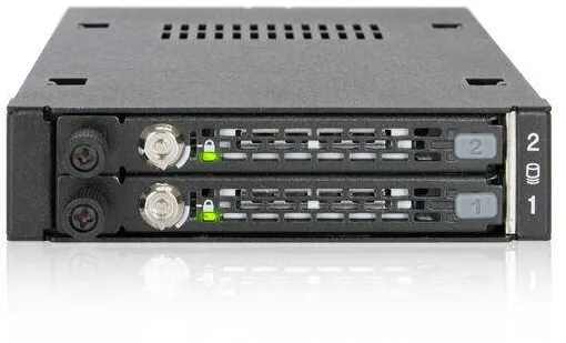 Rack ICY Dock 2x6,3cm SATAI-III/SAS HDD&SSD in 1x3,5" Metal