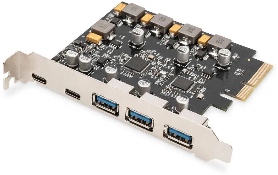 Adaptor PCI-Expresss Assmann 2x USB-C 3x USB-A